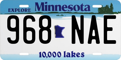 MN license plate 968NAE