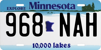 MN license plate 968NAH