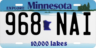 MN license plate 968NAI