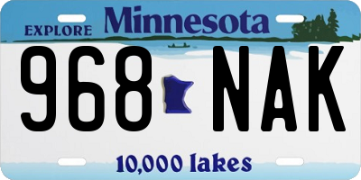 MN license plate 968NAK