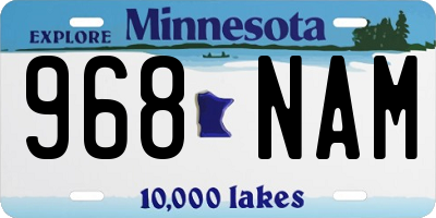 MN license plate 968NAM