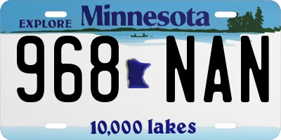MN license plate 968NAN
