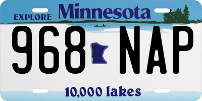 MN license plate 968NAP