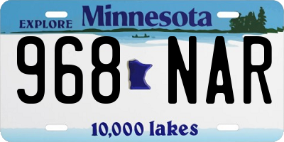 MN license plate 968NAR