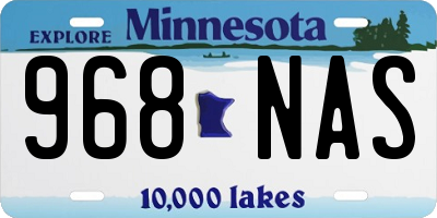 MN license plate 968NAS