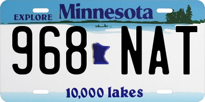 MN license plate 968NAT