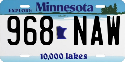 MN license plate 968NAW
