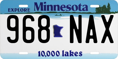 MN license plate 968NAX