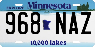 MN license plate 968NAZ