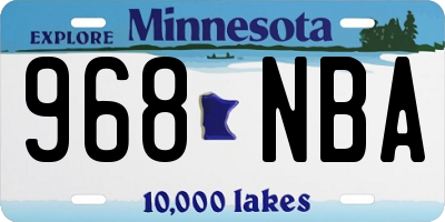 MN license plate 968NBA