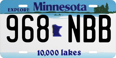 MN license plate 968NBB