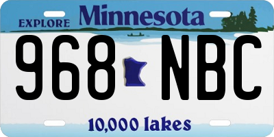 MN license plate 968NBC