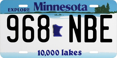 MN license plate 968NBE