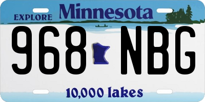 MN license plate 968NBG