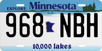 MN license plate 968NBH