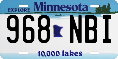 MN license plate 968NBI