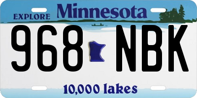 MN license plate 968NBK