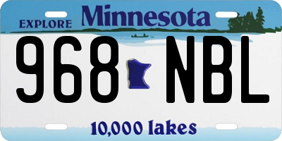 MN license plate 968NBL