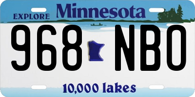 MN license plate 968NBO