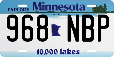 MN license plate 968NBP