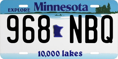 MN license plate 968NBQ