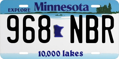 MN license plate 968NBR