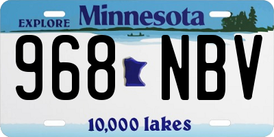 MN license plate 968NBV