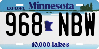 MN license plate 968NBW