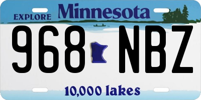 MN license plate 968NBZ
