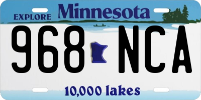 MN license plate 968NCA