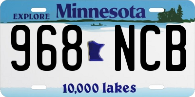 MN license plate 968NCB