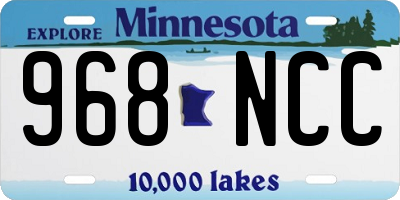 MN license plate 968NCC