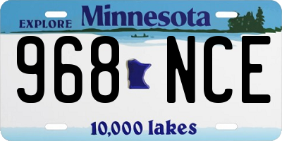 MN license plate 968NCE
