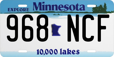 MN license plate 968NCF