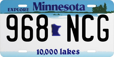 MN license plate 968NCG
