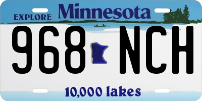 MN license plate 968NCH