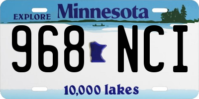 MN license plate 968NCI