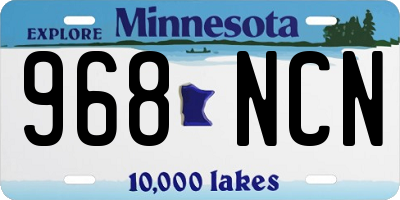 MN license plate 968NCN