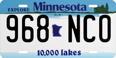MN license plate 968NCO