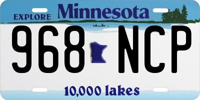 MN license plate 968NCP