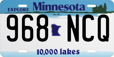 MN license plate 968NCQ