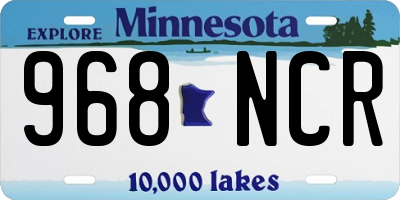 MN license plate 968NCR