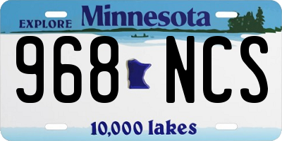 MN license plate 968NCS