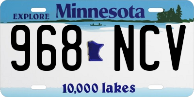 MN license plate 968NCV