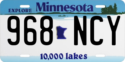 MN license plate 968NCY