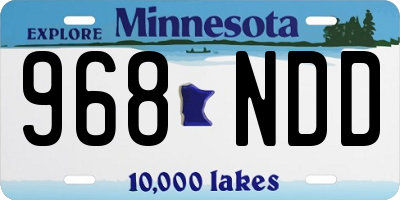 MN license plate 968NDD