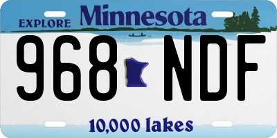 MN license plate 968NDF
