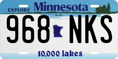 MN license plate 968NKS