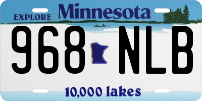 MN license plate 968NLB