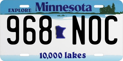 MN license plate 968NOC